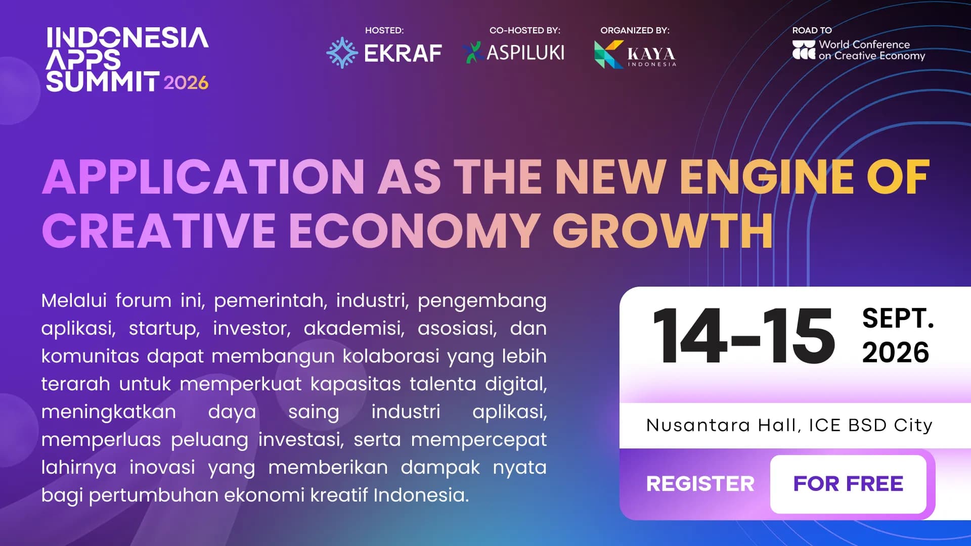 Indonesia Application Summit (IN-APPS) 2026 banner